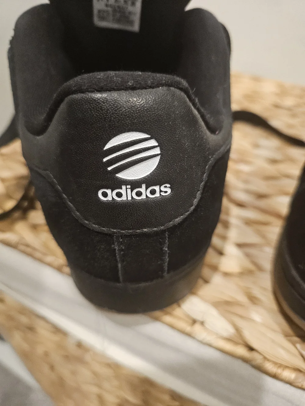 adidas Originals Black Suede Sneakers with White Three Stripes